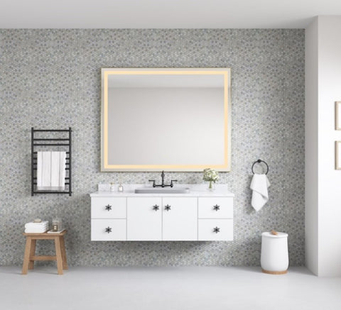 ZUN 60*48 LED Lighted Bathroom Wall Mounted Mirror with High Lumen+Anti-Fog Separately Control W1272103958