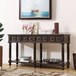 ZUN Retro Console Table Entryway Table 58" Long Sofa Table with 2 Drawers in Same Size and Bottom Shelf W120263229