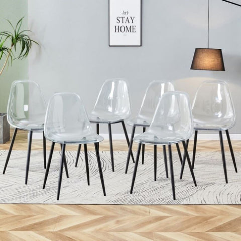 ZUN Modern minimalist transparent dining chair, plastic chair, armless crystal chair, Nordic creative W1151134923