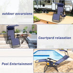 ZUN Lounge Chair Adjustable Recliner w/Pillow Outdoor Camp Chair for Poolside Backyard Beach, Support W1511114977