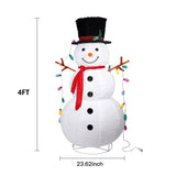 ZUN 4ft 100LED 20 Lanterns Cashmere Fabric Retractable Snowman Garden Snowman Decoration 87050130