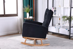 ZUN Mid Century Modern Velvet Upholstered Rocking Chair Padded Seat for Living Room Bedroom W136166451