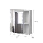 ZUN Whirlwind 1-Shelf Rectangle Medicine Cabinet with Mirror White B06280247