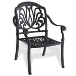 ZUN Cast Aluminum Patio Dining Chair 6PCS With Black Frame and Cushions In Random Colors W171091755