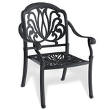 ZUN Cast Aluminum Patio Dining Chair 6PCS With Black Frame and Cushions In Random Colors W171091755