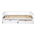 ZUN Wooden Daybed with Trundle Bed and Two Storage Drawers , Extendable Bed Daybed,Sofa Bed for Bedroom WF194973AAK