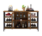 ZUN JHX Industrial Wine Bar Cabinet, Liquor Storage Credenza, Sideboard with Wine Racks & Stemware W116241635