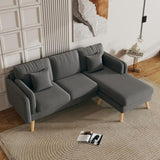 ZUN 3020 L-shaped sofa with footrests can be left and right interchangeable plus double armrests W127863310