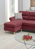 ZUN Paparika Red Color Polyfiber Reversible Sectional Sofa Set Chaise Pillows Plush Cushion Couch HS00F6449-ID-AHD