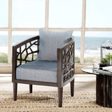 ZUN Crackle Accent Chair, wood frame with cushion, Morrocco,KD B03548237