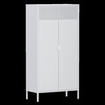 ZUN Metal Wardrobe Cabinet, Armoire Wardrobe Closet Hanging Rod and Doors, Metal Wardrobe Closet 72467009