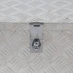 ZUN 30" Elegant 5-Strips Pattern Aluminum Toolbox Silver 70391005