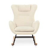 ZUN Rocking Chair - with rubber leg and cashmere fabric, suitable for living room and bedroom W680127248