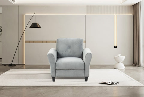 ZUN Fashionable living room sofa single seat, gray fabric W1927113302