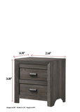 ZUN 1pc Contemporary Nightstand End Table with Two Storage Drawers Brown Gray Finish Bedroom Wooden B011P163844