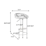ZUN Bar Stools Set of 2 Counter Height Adjustable velvet Padded 360&deg; Swivel Bar Chairs Modern Industrial W1361107057
