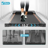 ZUN Walking Pad Under Desk Treadmill, LED Display and Remote Control Portable Treadmill for Home and W1362119975