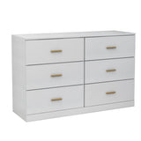 ZUN Modern White 6-Drawer Dresser for Bedroom - Ample Storage Wide Chest of Drawers, Sturdy & Safe W1785136021