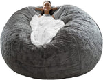 ZUN Bag Chair Cover Chair Cushion; Big Round Soft Fluffy PV 37040007
