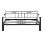 ZUN Twin Size Metal Daybed with Trundle, Daybed with Slat No Box required Black MF296383AAB