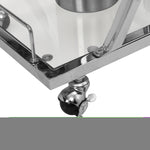 ZUN Contemporary Chrome Bar Cart with Wine Rack Silver Modern Glass Metal Frame Wine Storage 68234028