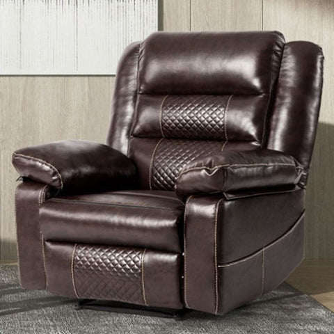 ZUN Breathable Leather Massage Recliner Chair, Manual Living Room Reclining Sofa W1692128244