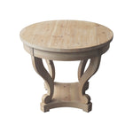 ZUN Curved Legs Farmhouse Style Small Size Round Dining Table End Table Side Table Coffee Table for W1435127092