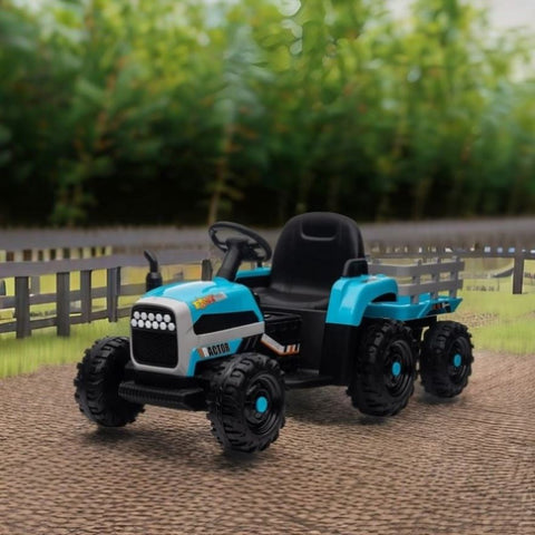 ZUN Ride on Tractor with Trailer,12V Battery Powered Electric Tractor Toy w/Remote Control,electric car W1396104251