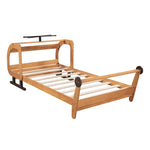 ZUN Twin Size Plane Shaped Platform Bed with Rotatable Propeller and Shelves, Natural WF298761AAN