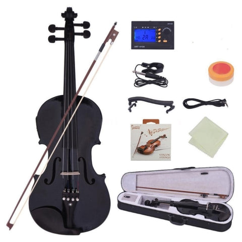 ZUN GV102 4/4 Solid Wood EQ Violin Case Bow Violin Strings Shoulder Rest 20688913