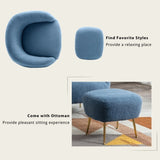 ZUN Orisfur. Modern Comfy Leisure Accent Chair, Teddy Short Plush Particle Velvet Armchair with Ottoman WF287096AAA