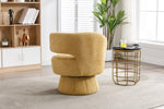 ZUN 360 Degree Swivel Cuddle Barrel Accents, Round Armchairs with Wide Upholstered, Fluffy Fabric W395102768
