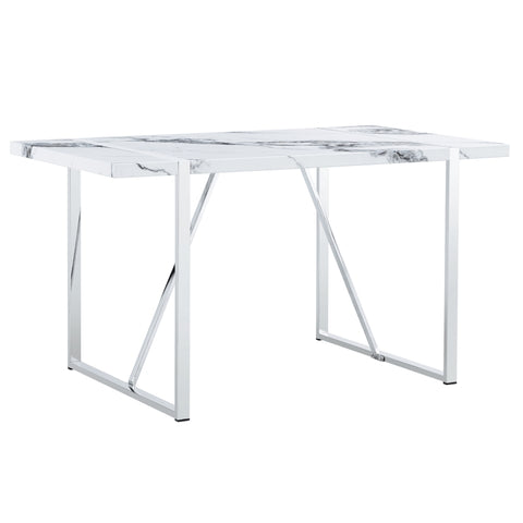 ZUN Modern Table, 55 inch Faux Marble Kitchen Table for 4 People, Rectangular Dinner Table for WF312268AAK