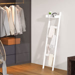 ZUN Blanket Ladder with Shelf, 5 Tier Towel Racks, Bamboo Blanket Holder, Decorative Blanket, Quilt, 18020145