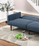 ZUN Transitional Look Living Room Sofa Couch Convertible Bed Navy Polyfiber 1pc Tufted Sofa Cushion HS00F8509-ID-AHD