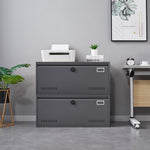 ZUN 17.7"W Drawer Vertical File Cabinets - Lateral Filing Cabinets with Digital Keypad - Metal Steel W39652945
