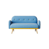 ZUN 2156 sofa includes 2 pillows 58" blue velvet sofa for small spaces W127866466