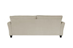 ZUN Beige Linen, Three-person Indoor Sofa, Two Throw Pillows, Solid Wood Frame, Plastic Feet 66027573