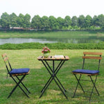 ZUN [Brand] Solid Teak Wood Patio Bistro Set, Folding Power Coating Frame Outdoor Patio Furniture Sets, W68533351