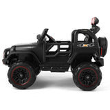 ZUN 12V Battery Kids Ride on Truck Car Toys MP3 LED Light Remote Control+Cover Black 90162936