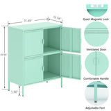 ZUN 4 Door Metal Accent Storage Cabinet for Home Office,School,Garage 89312465