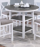 ZUN Counter Height Dining Table w Storage Shelve 4x Chairs Padded Seat Unique Design Back 5pc Dining Set B011P145833