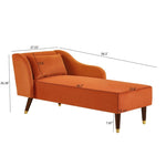 ZUN Modern Chaise Lounge Chair Velvet Upholstery W1097124940