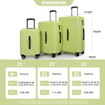ZUN 3 Piece Luggage Sets PC+ABS Lightweight Suitcase with Two Hooks, 360&deg; Double Spinner Wheels, TSA W284118849