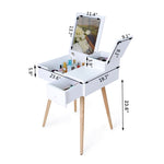 ZUN Dressing Vanity Table Makeup Desk with Flip Top Mirror and 2 Drawers for Bedroom Living Life,White W76057038