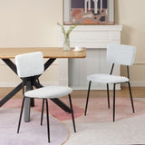 ZUN Dining Room Chairs Set of 2, Modern Comfortable Feature Chairs with Faux Plush Upholstered Back and W117094372