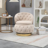 ZUN 360 Degree Swivel Cuddle Barrel Accent Storage Chairs, Round Armchairs with Wide Upholstered, Fluffy W1588130652