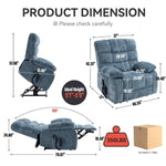 ZUN Lift Recliner Chair Heat Massage Dual Motor Infinite Position Up to 350 LBS Large Electric Power W1803P151609