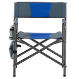 ZUN 2-piece Padded Folding Outdoor Chair with Storage Pockets,Lightweight Oversized Directors Chair for W24178769