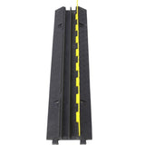 ZUN Cable Protector Ramp, 2 Channels Speed Bump Hump, Rubber Modular Speed Bump Rated 11000 LBS Load W465121324